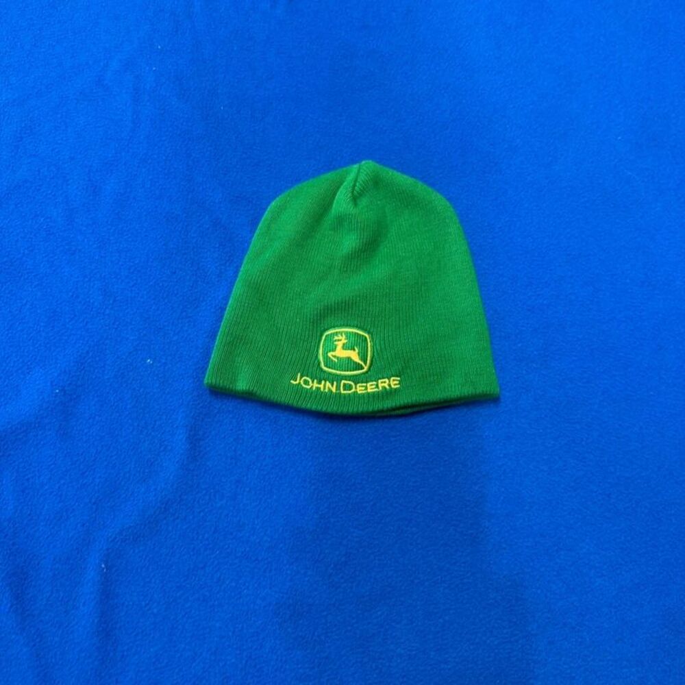John Deere Green Knit Hat with Yellow Logo Embroidery kids